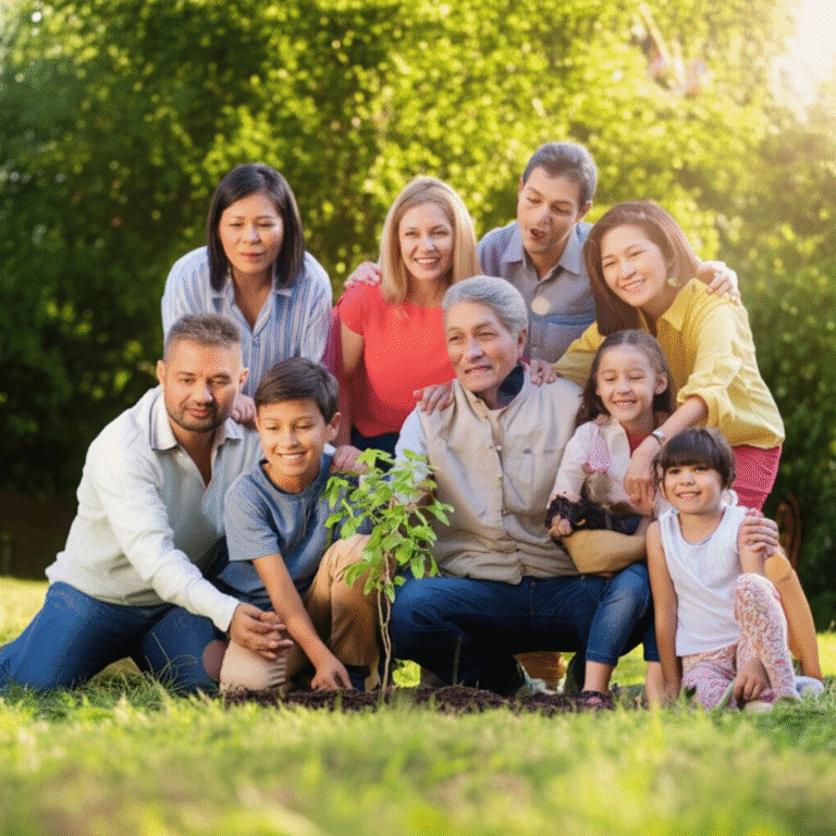 Planejamento Sucessório Familiar Família reunida olhando para o futuro