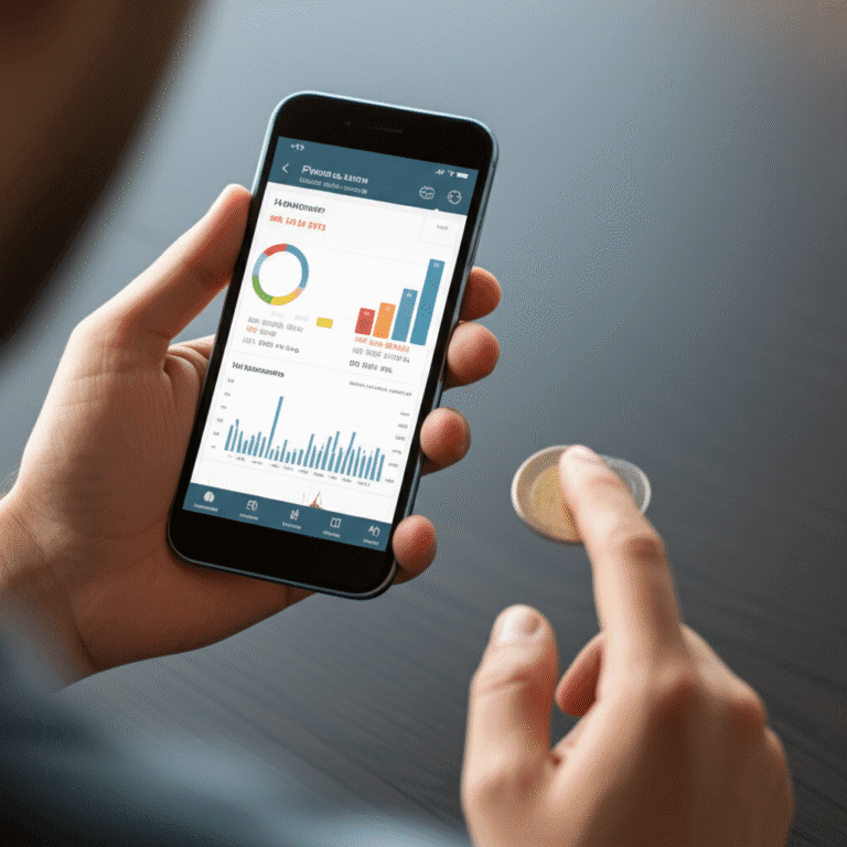 Gerenciamento Financeiro Simplificado com Aplicativos Pessoa usando aplicativo de finanças no celular