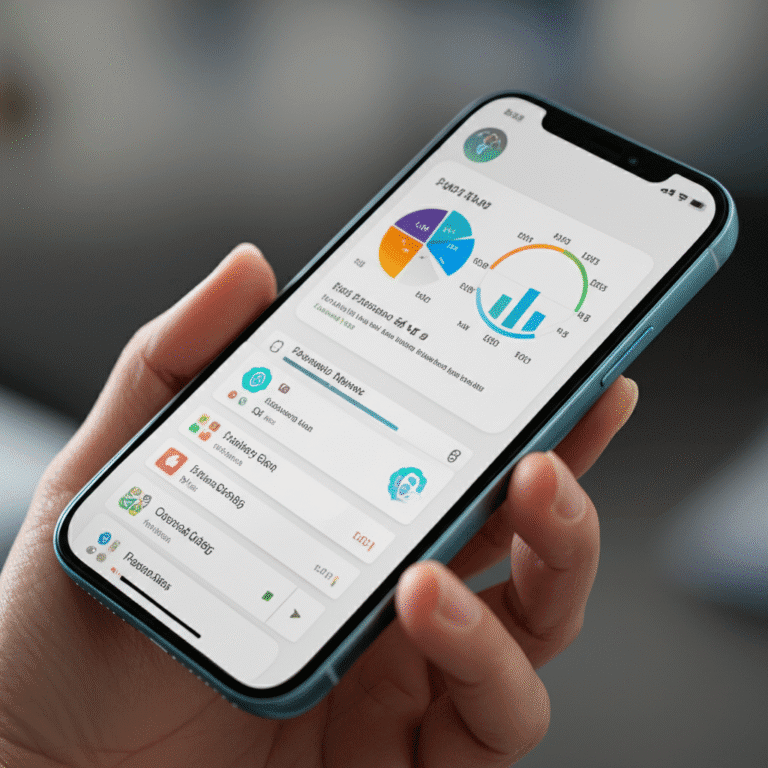 Controle Financeiro Pessoa utilizando um aplicativo de controle financeiro em seu smartphone.