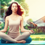 Mulher meditando com visualização de abundância financeira