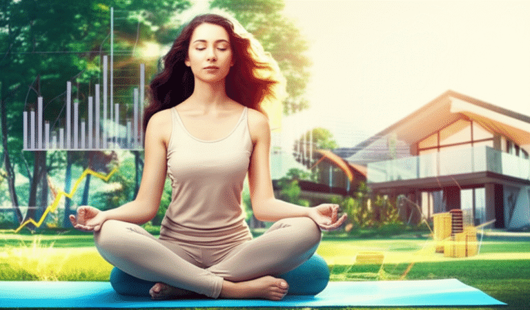Mulher meditando com visualização de abundância financeira